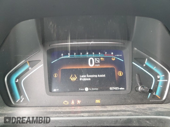 2023 Honda Odyssey Touring with VIN 5FNRL6H86PB049842, listed as a Copart auction lot 55992424 with 27,423 mi miles and Non Repairable. Bid and sale history available at DreamBid. Image 9.