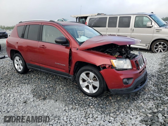 2012 Jeep Compass Sport with VIN 1C4NJCBA8CD661086, listed as a Copart auction lot 51484625 with 0 mi miles and Salvage Title. Bid and sale history available at carsss.com. Image 4.