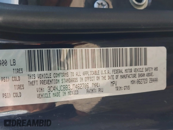 2018 Jeep Compass Latitude with VIN 3C4NJCBB3JT462706, listed as a IAAI auction lot 41680742 with 89,105 mi miles. Bid and sale history available at carsss.com. Image 9.