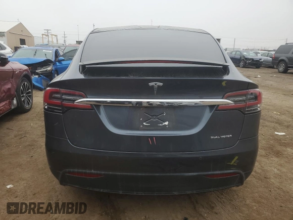 2020 Tesla Model X Long Range with VIN 5YJXCBE21LF246685, listed as a Copart auction lot 43800885 with 42,781 mi miles and Salvage Title. Bid and sale history available at DreamBid. Image 6.