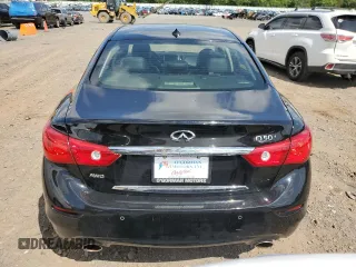 2014 Infiniti Q50 Sport with VIN JN1BV7AR1EM681398, listed as a Copart auction lot 80854494 with 128,127 mi miles and Salvage title. Bid and sale history available at DreamBid. Image 6.
