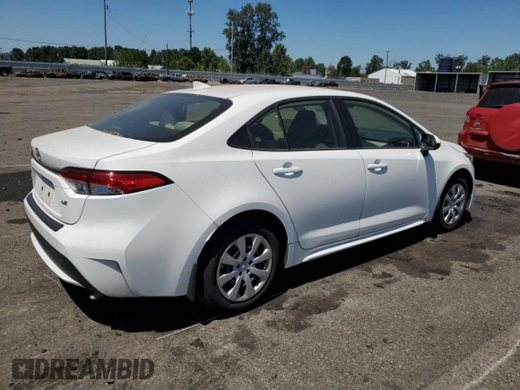 2022 Toyota Corolla LE with VIN JTDEPMAE7N3024062, listed as a Copart auction lot 62824714 with 20,027 mi miles and Salvage Title. Bid and sale history available at carsss.com. Image 3.