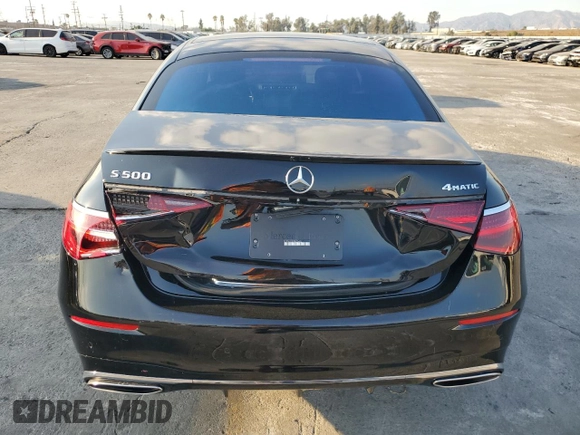 2023 Mercedes-Benz S-Class S 500 with VIN W1K6G6DBXPA225492, listed as a Copart auction lot 81487724 with 20,430 mi miles and Salvage Title. Bid and sale history available at carsss.com. Image 6.