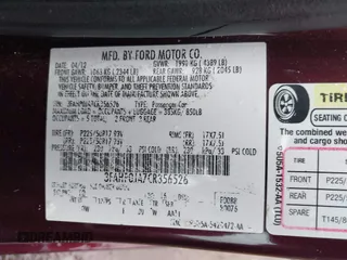 2012 Ford Fusion SEL with VIN 3FAHP0JA7CR356526, listed as a IAAI auction lot 42040375 with 206,818 mi miles. Bid and sale history available at carsss.com. Image 9.