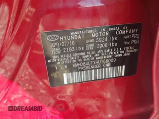 2017 Hyundai Elantra SE with VIN KMHD84LFXHU166009, listed as a IAAI auction lot 42416934 with 115,277 mi miles and . Bid and sale history available at DreamBid. Image 9.