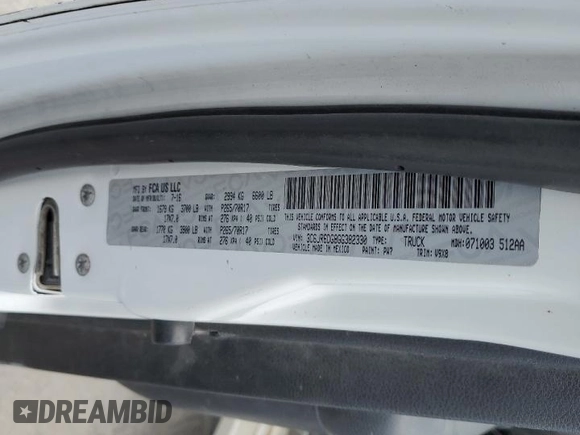 2016 Ram 1500 Tradesman z VIN 3C6JR6DG8GG382330, wystawiony jako Copart lot #52418525 z przebiegiem 273 528 mil mil oraz Czysty tytuł • Clean title. Historia ofert i sprzedaży dostępna na DreamBid. Obrazek 12.