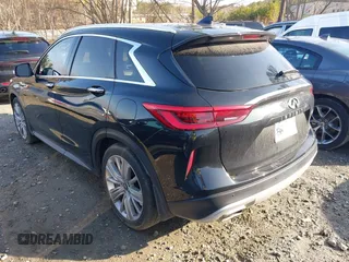 2021 Infiniti QX50 Essential with VIN 3PCAJ5CA9MF100592, listed as a IAAI auction lot 41513164 with 10,388 mi miles and . Bid and sale history available at DreamBid. Image 3.