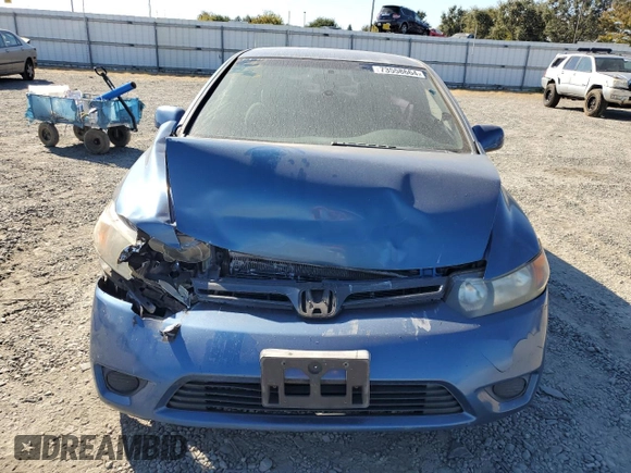 2007 Honda Civic Cpe LX with VIN 2HGFG12657H563632, listed as a Copart auction lot 73558664 with 166,144 mi miles and Salvage Title. Bid and sale history available at carsss.com. Image 5.