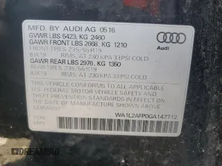 2016 Audi Q5 Premium Plus with VIN WA1L2AFP0GA147712, listed as a Copart auction lot 57339845 with 78,261 mi miles and Salvage title. Bid and sale history available at DreamBid. Image 13.