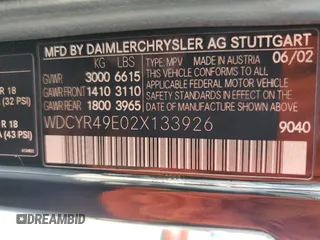 2002 Mercedes-Benz G-Class with VIN WDCYR49E02X133926, listed as a Copart auction lot 78195364 with 0 mi miles and Salvage Title. Bid and sale history available at carsss.com. Image 14.