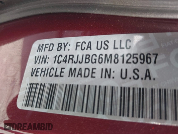 2021 Jeep Grand Cherokee Limited with VIN 1C4RJJBG6M8125967, listed as a IAAI auction lot 41765598 with 53,831 mi miles and . Bid and sale history available at DreamBid. Image 9.