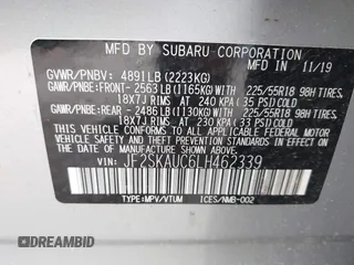 2020 Subaru Forester Limited with VIN JF2SKAUC6LH462339, listed as a IAAI auction lot 42201109 with 50,648 mi miles and . Bid and sale history available at DreamBid. Image 9.