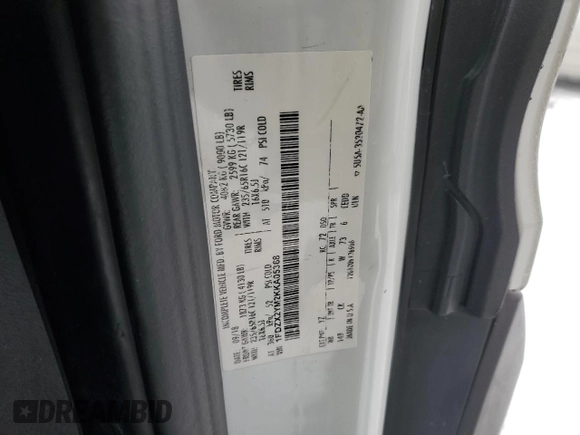 2019 Ford Transit with VIN 1FDZX2YM2KKA05368, listed as a Copart auction lot 45275925 with 204,733 mi miles and Clean Title. Bid and sale history available at DreamBid. Image 13.