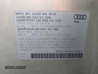 2016 Audi Q5 Premium Plus z VIN WA1L2AFP9GA123327, wystawiony jako Copart lot #63711115 z przebiegiem 113 411 mil mil oraz Czysty tytuł • Clean title. Historia ofert i sprzedaży dostępna na DreamBid. Obrazek 13.