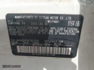 2012 Nissan LEAF SL with VIN JN1AZ0CP5CT017787, listed as a IAAI auction lot 42016039 with 99,647 mi miles. Bid and sale history available at carsss.com. Image 9.