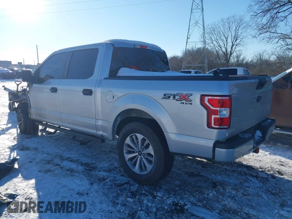 2018 Ford F-150 XL with VIN 1FTEW1E52JFA65400, listed as a IAAI auction lot 41280094 with 1 mi miles. Bid and sale history available at carsss.com. Image 3.