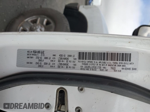 2015 Ram 2500 Big Horn с VIN 3C6UR5JL3FG611729, выставлен на аукционе Copart как лот 45922215 с пробегом 173 738 миль миль и Списание • Salvage title. История ставок и продаж доступна на DreamBid. Изображение 12.
