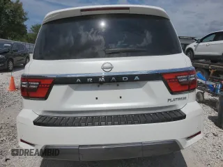 2021 Nissan Armada Platinum with VIN JN8AY2DB4M9794057, listed as a Copart auction lot 70596714 with 0 mi miles and Salvage Title. Bid and sale history available at carsss.com. Image 6.