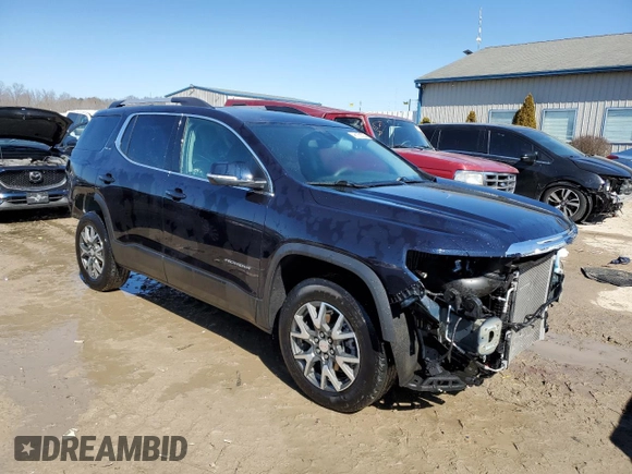 2021 GMC Acadia SLE with VIN 1GKKNKLS0MZ199897, listed as a Copart auction lot 46168535 with 25,693 mi miles and Salvage Title. Bid and sale history available at DreamBid. Image 4.