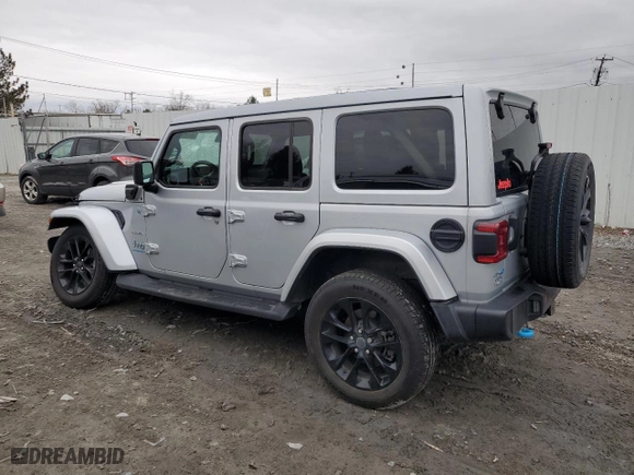 2024 Jeep Wrangler 4xe Sahara with VIN 1C4RJXP69RW162663, listed as a Copart auction lot 50141385 with 7,156 mi miles and Salvage Title. Bid and sale history available at carsss.com. Image 2.