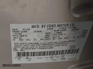 2009 Ford Edge Limited with VIN 2FMDK49C19BB01488, listed as a IAAI auction lot 41912020 with 151,554 mi miles. Bid and sale history available at carsss.com. Image 9.