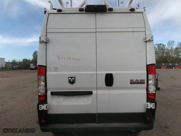2022 Ram ProMaster Cargo Van with VIN 3C6LRVDG8NE123557, listed as a IAAI auction lot 41782930 with 55,967 mi miles. Bid and sale history available at carsss.com. Image 16.