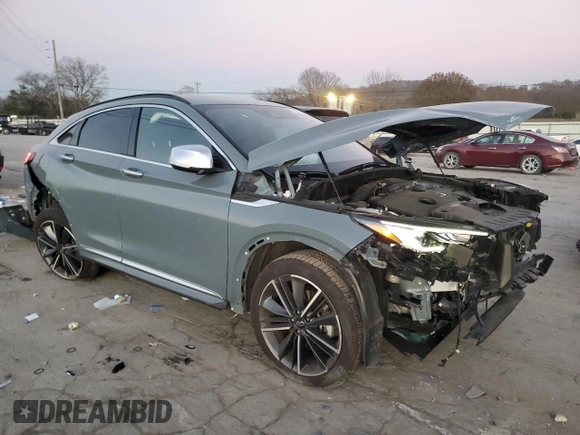 2024 Infiniti QX55 Luxe with VIN 3PCAJ5JR4RF104646, listed as a Copart auction lot 82784634 with 14,088 mi miles and Salvage Title. Bid and sale history available at DreamBid. Image 4.