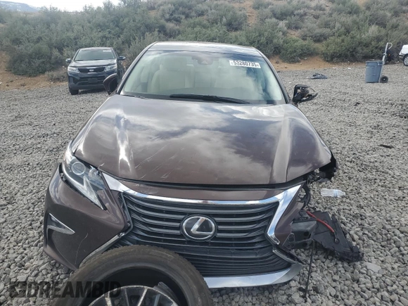2017 Lexus ES with VIN 58ABK1GG4HU037959, listed as a Copart auction lot 53280735 with 0 mi miles and Salvage Title. Bid and sale history available at carsss.com. Image 5.