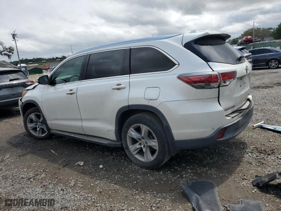 2015 Toyota Highlander Limited with VIN 5TDDKRFH8FS173610, listed as a Copart auction lot 52154925 with 0 mi miles and Salvage Title. Bid and sale history available at carsss.com. Image 2.