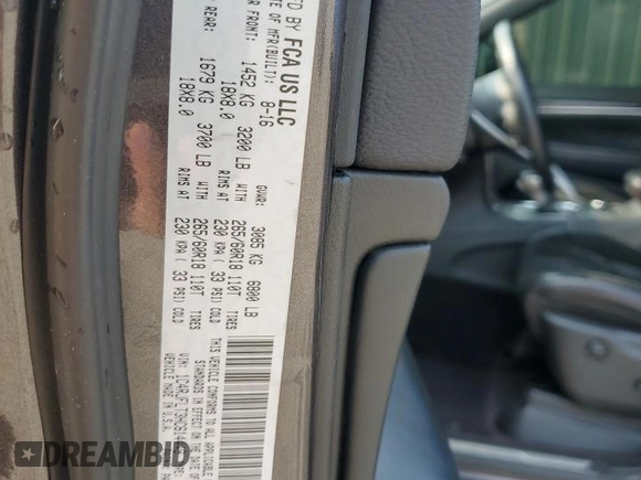2017 Jeep Grand Cherokee Trailhawk with VIN 1C4RJFLT3HC614449, listed as a Copart auction lot 58559335 with 153,051 mi miles and Salvage title. Bid and sale history available at DreamBid. Image 14.