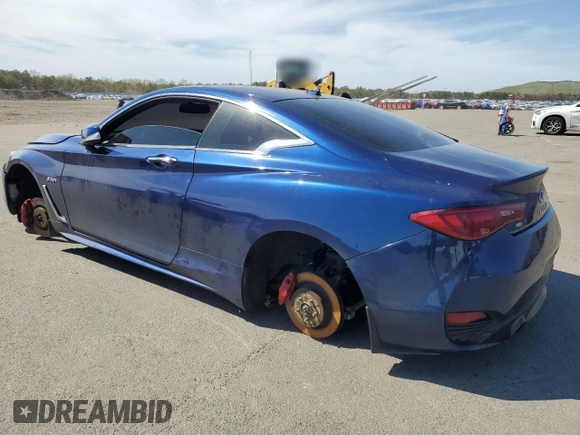 2018 Infiniti Q60 Red Sport 400 with VIN JN1FV7EL4JM631175, listed as a Copart auction lot 54828705 with 55,084 mi miles and Salvage title. Bid and sale history available at DreamBid. Image 2.
