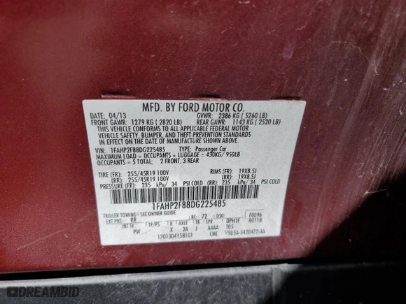2013 Ford Taurus Limited with VIN 1FAHP2F88DG225485, listed as a Copart auction lot 52570775 with 157,361 mi miles and Clean Title. Bid and sale history available at carsss.com. Image 12.