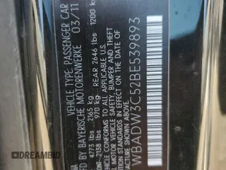2011 BMW 3 Series 328i with VIN WBADW3C52BE539893, listed as a Copart auction lot 49804985 with 114,388 mi miles and Salvage Title. Bid and sale history available at carsss.com. Image 12.