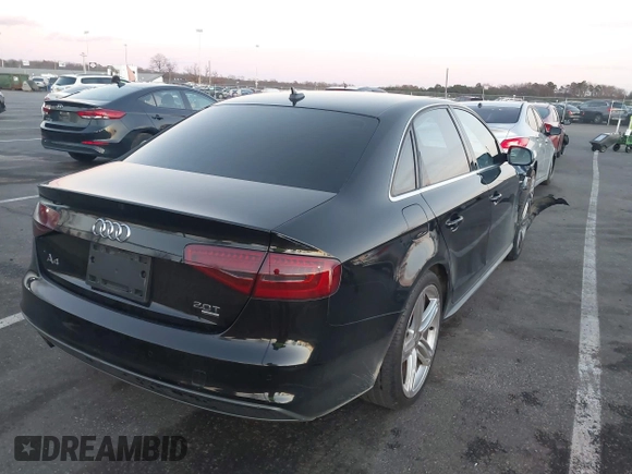 2013 Audi A4 2.0T Prestige with VIN WAUKFAFL9DN015049, listed as a IAAI auction lot 40975645 with 104,407 mi miles. Bid and sale history available at carsss.com. Image 4.