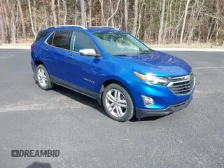 2019 Chevrolet Equinox Premier with VIN 3GNAXYEX1KS582293, listed as a IAAI auction lot 42065952 with 14,353 mi miles. Bid and sale history available at carsss.com. Image 1.