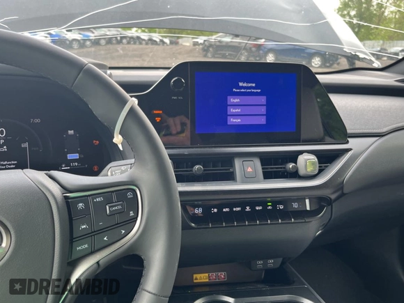 2025 Lexus UX 300h with VIN JTHUCJDH8S2003698, listed as a Copart auction lot 56182345 with 1,111 mi miles and Salvage title. Bid and sale history available at DreamBid. Image 9.
