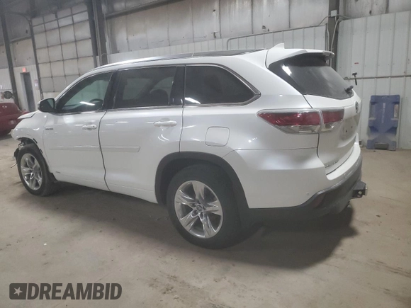 2016 Toyota Highlander Hybrid Limited with VIN 5TDDCRFH0GS019326, listed as a Copart auction lot 82397504 with 74,339 mi miles and Salvage Title. Bid and sale history available at carsss.com. Image 2.