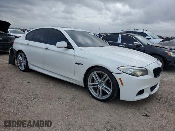 2013 BMW 5 Series 535i with VIN WBAFR7C50DC827773, listed as a Copart auction lot 47591385 with 132,510 mi miles and Salvage Title. Bid and sale history available at DreamBid. Image 4.