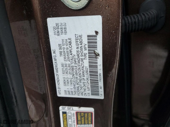 2020 Acura RDX with VIN 5J8TC2H34LL029021, listed as a Copart auction lot 44108765 with 53,186 mi miles and Salvage Title. Bid and sale history available at carsss.com. Image 15.