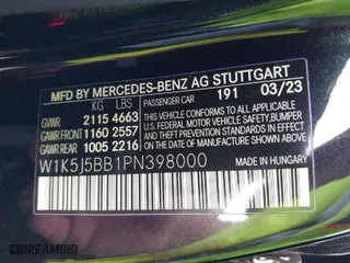 2023 Mercedes-Benz CLA with VIN W1K5J5BB1PN398000, listed as a IAAI auction lot 41226469 with 7,992 mi miles. Bid and sale history available at carsss.com. Image 9.