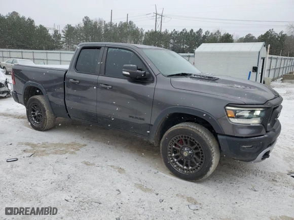 2019 Ram 1500 Rebel with VIN 1C6SRFET5KN740001, listed as a Copart auction lot 46055725 with 81,974 mi miles and Salvage Title. Bid and sale history available at carsss.com. Image 4.