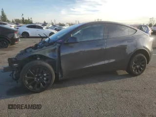 2024 Tesla Model Y with VIN 7SAYGDED7RF056973, listed as a Copart auction lot 87139214 with 15,391 mi miles and Salvage Title. Bid and sale history available at DreamBid. Image 1.
