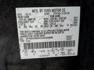 2013 Ford Explorer with VIN 1FM5K8B8XDGA35896, listed as a Copart auction lot 72005864 with 223,829 mi miles and Salvage Title. Bid and sale history available at carsss.com. Image 13.