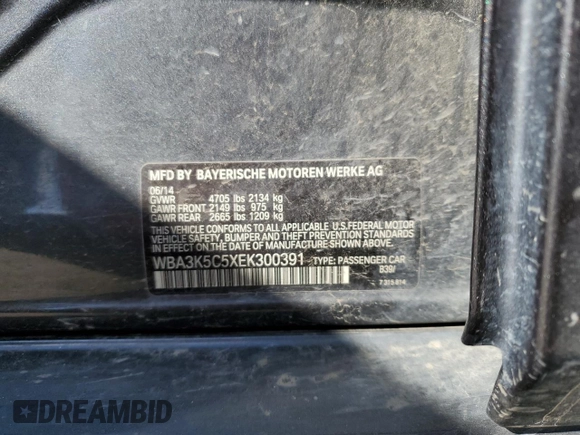 2014 BMW 3 Series 328d xDrive with VIN WBA3K5C5XEK300391, listed as a Copart auction lot 45995735 with 146,439 mi miles and Salvage title. Bid and sale history available at DreamBid. Image 12.