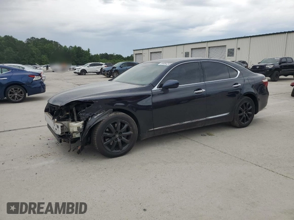 2007 Lexus LS 460 with VIN JTHBL46F975008533, listed as a Copart auction lot 55954265 with 182,192 mi miles and Salvage title. Bid and sale history available at DreamBid. Image 1.