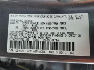 2021 Toyota Tacoma SR with VIN 3TYAX5GN7MT021255, listed as a Copart auction lot 42616935 with 64,626 mi miles and Salvage title. Bid and sale history available at DreamBid. Image 12.