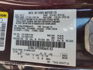 2017 Lincoln MKZ Reserve with VIN 3LN6L5F93HR664143, listed as a Copart auction lot 50937385 with 114,339 mi miles and Salvage Title. Bid and sale history available at DreamBid. Image 12.
