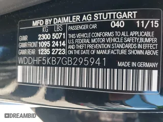 2016 Mercedes-Benz E-Class E 350 Sport with VIN WDDHF5KB7GB295941, listed as a IAAI auction lot 41426400 with 74,898 mi miles. Bid and sale history available at carsss.com. Image 9.