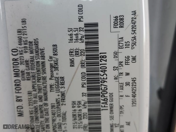 2014 Ford Fusion S with VIN 1FA6P0G79E5401281, listed as a Copart auction lot 51116815 with 173,123 mi miles and Salvage Title. Bid and sale history available at carsss.com. Image 12.