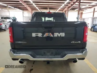 2025 Ram 1500 Big Horn with VIN 1C6SRFFPXSN591196, listed as a Copart auction lot 52577325 with 14,036 mi miles and Salvage Title. Bid and sale history available at carsss.com. Image 6.